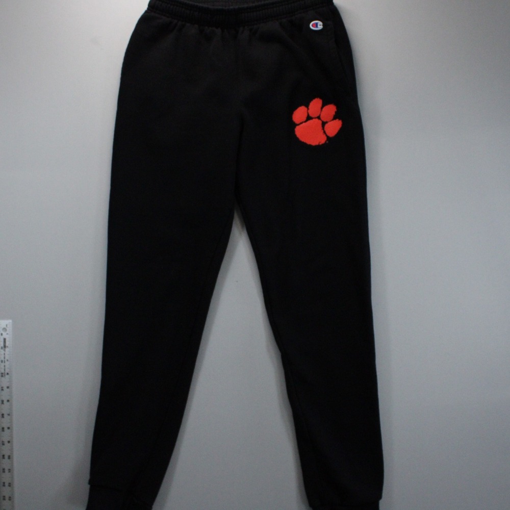 Champion Clemson Tigers Jogger Sweatpants Black Orange Paw Print Mens M Athletic
